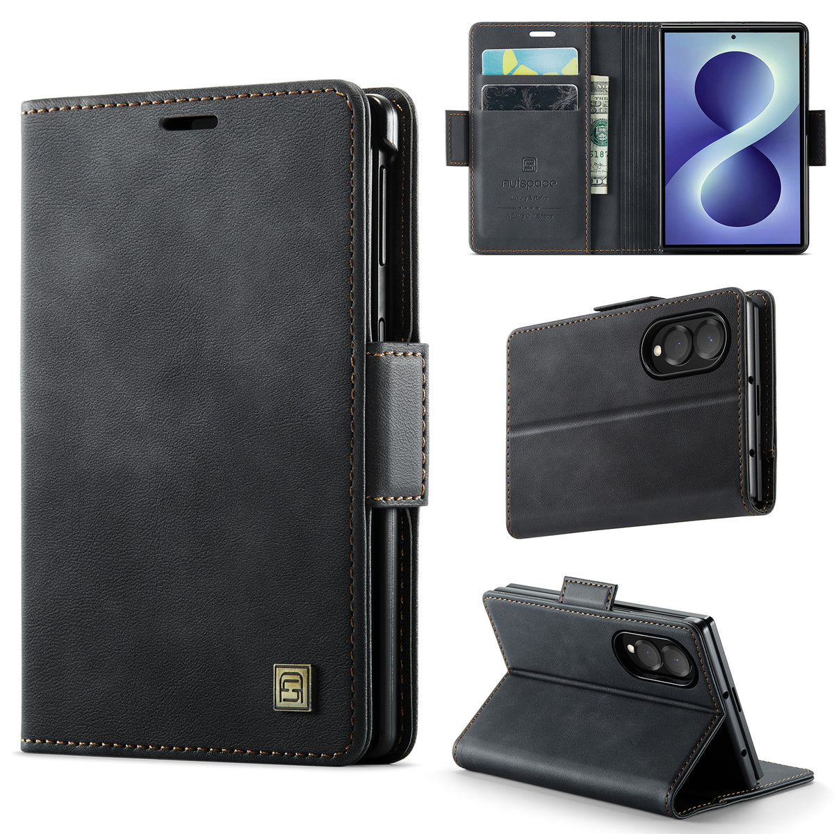 AUTSPACE til Samsung Galaxy Z Fold8 A11 Etui RFID-blokerende Retro Læder Mobiltelefon Pung Cover