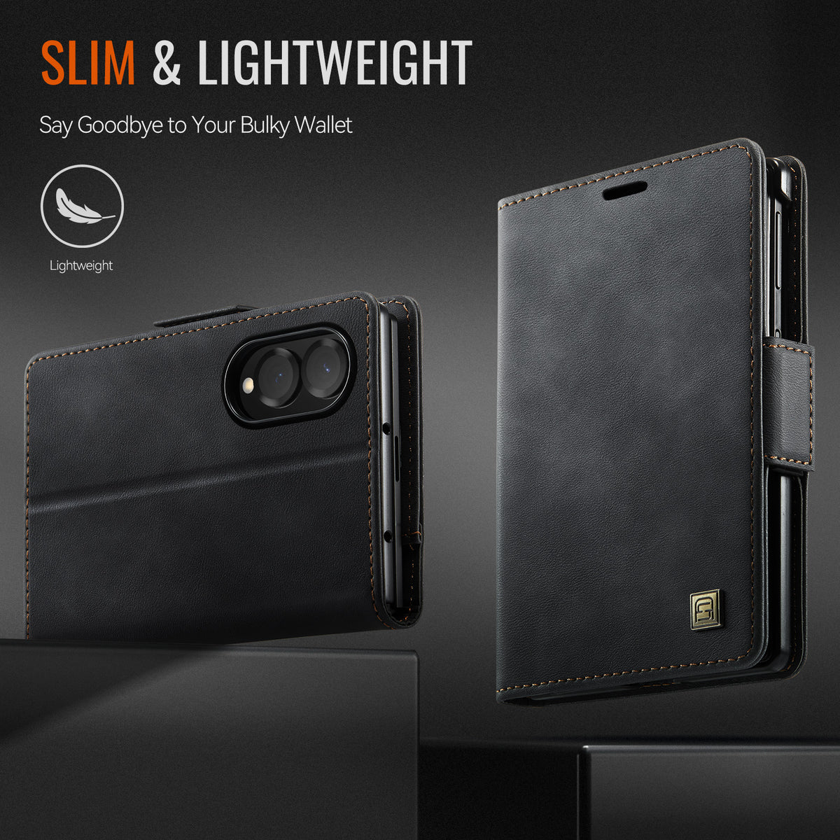 AUTSPACE for Samsung Galaxy Z Fold8 A11 Case RFID Blocking Retro Leather Cell Phone Wallet Cover