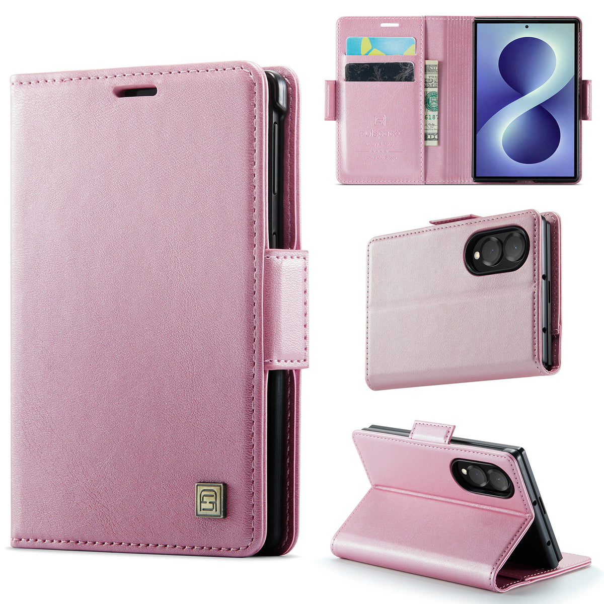 AUTSPACE for Samsung Galaxy Z Fold8 A11 Case RFID Blocking Retro Leather Cell Phone Wallet Cover