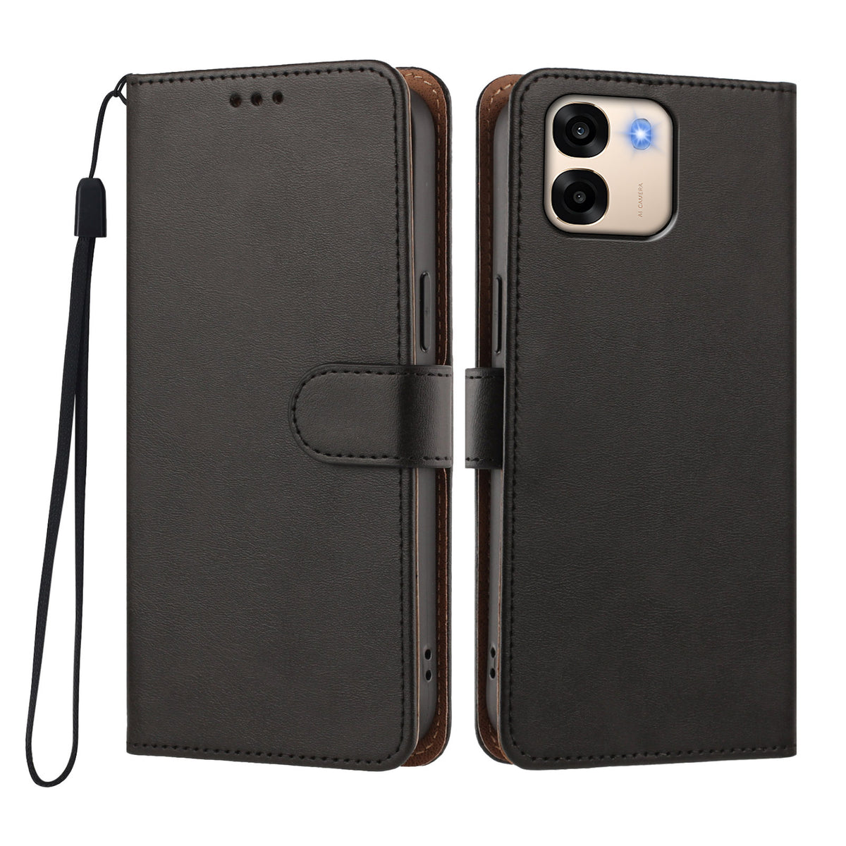 For Oppo A6x 4G / Oppo A6x 5G (India) / OPPO A6s 5G / Oppo A6 4G / Oppo A6 5G (Global) / Oppo A6t 4G / Oppo A6t 5G / Oppo A6t Pro 4G / Oppo A6c 4G / Oppo K14x 5G / Oppo A6x 5G Case Wallet Flip Stand PU Leather Phone Cover with Wrist Strap