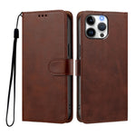 For iPhone 16 Pro Max Case Wallet Flip Stand PU Leather Phone Cover with Wrist Strap