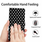 For iPhone 16 Case Heart Pattern PU Leather Flip Wallet Stand Phone Cover with Wrist Strap