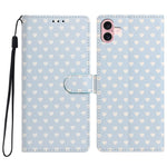 For iPhone 16 Case Heart Pattern PU Leather Flip Wallet Stand Phone Cover with Wrist Strap