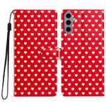 Til Samsung Galaxy A16 4G / A16 5G etui med hjerte-mønster, PU-læder flip wallet stand telefoncover med håndledsrem