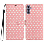 Til Samsung Galaxy A16 4G / A16 5G etui med hjerte-mønster, PU-læder flip wallet stand telefoncover med håndledsrem