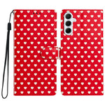 For Samsung Galaxy A56 5G Case Heart Pattern PU Leather Flip Wallet Stand Phone Cover with Wrist Strap