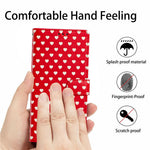For Samsung Galaxy A56 5G Case Heart Pattern PU Leather Flip Wallet Stand Phone Cover with Wrist Strap
