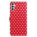 For Samsung Galaxy A56 5G Case Heart Pattern PU Leather Flip Wallet Stand Phone Cover with Wrist Strap