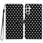 For Samsung Galaxy A56 5G Case Heart Pattern PU Leather Flip Wallet Stand Phone Cover with Wrist Strap