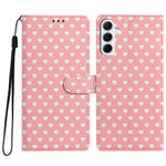 For Samsung Galaxy A56 5G Case Heart Pattern PU Leather Flip Wallet Stand Phone Cover with Wrist Strap