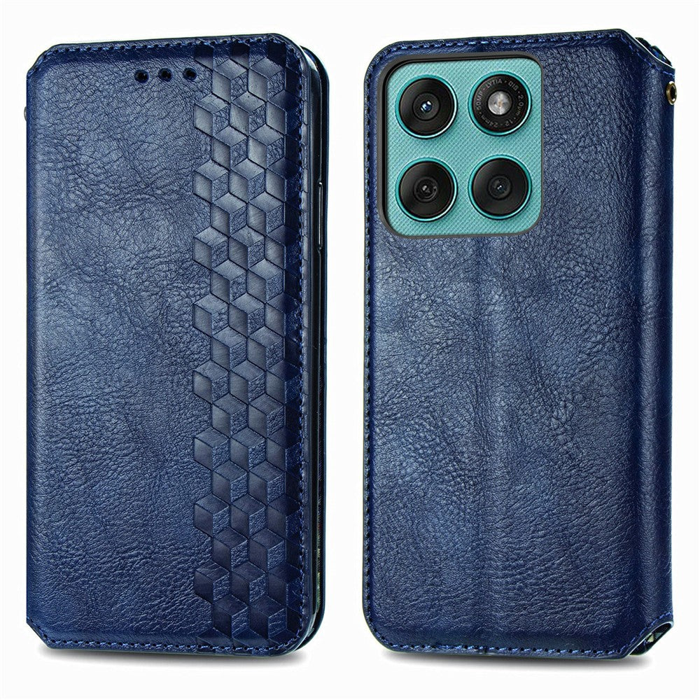 Phone Case For Motorola Moto G17 4G / G17 Power 4G / G15 4G / G15 Power 4G, Rhombus Imprint PU Leather Wallet Cover