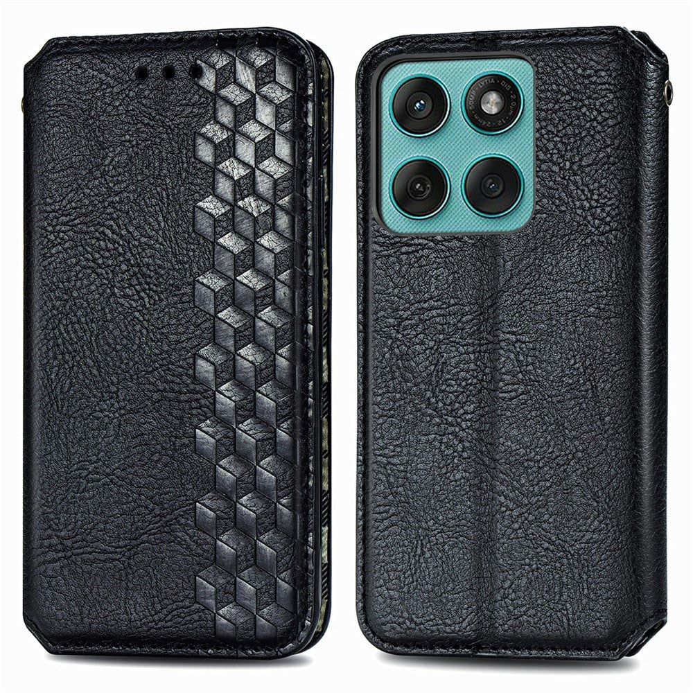 Phone Case For Motorola Moto G17 4G / G17 Power 4G / G15 4G / G15 Power 4G, Rhombus Imprint PU Leather Wallet Cover