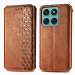 Phone Case For Motorola Moto G17 4G / G17 Power 4G / G15 4G / G15 Power 4G, Rhombus Imprint PU Leather Wallet Cover