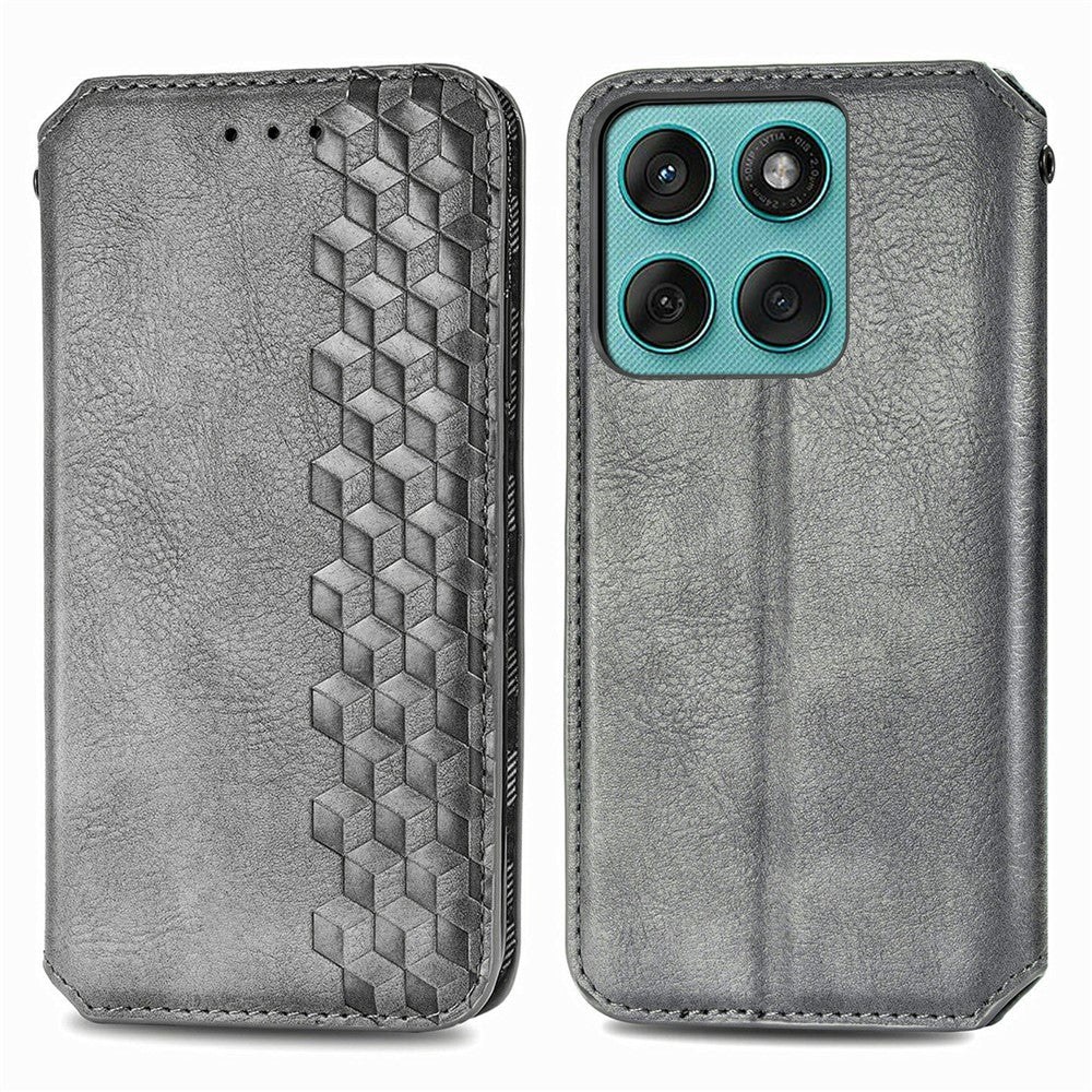 Phone Case For Motorola Moto G17 4G / G17 Power 4G / G15 4G / G15 Power 4G, Rhombus Imprint PU Leather Wallet Cover