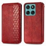 Phone Case For Motorola Moto G17 4G / G17 Power 4G / G15 4G / G15 Power 4G, Rhombus Imprint PU Leather Wallet Cover