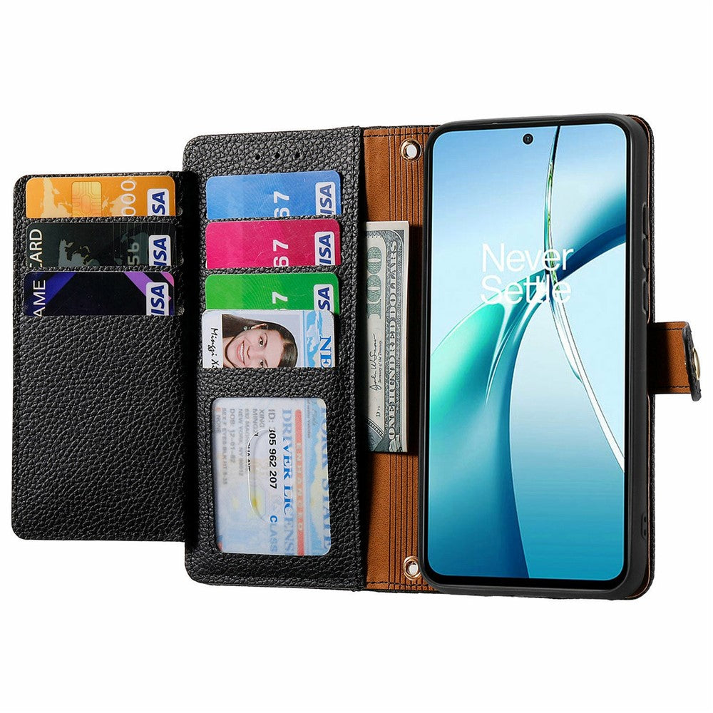 Phone Case For Motorola Moto G17 4G / G17 Power 4G / G15 4G / G15 Power 4G , RFID Blocking Zipper Pocket Leather Wallet Phone Cover with Strap