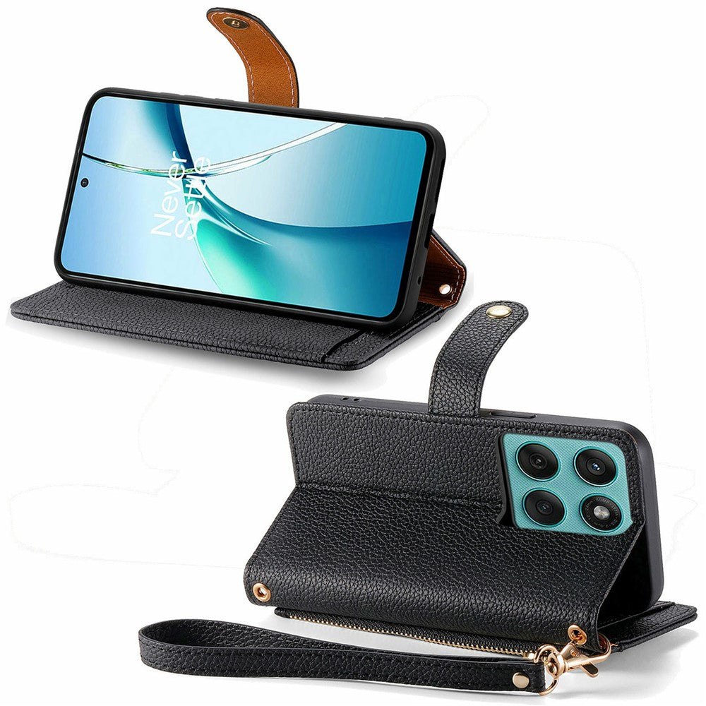 Phone Case For Motorola Moto G17 4G / G17 Power 4G / G15 4G / G15 Power 4G , RFID Blocking Zipper Pocket Leather Wallet Phone Cover with Strap
