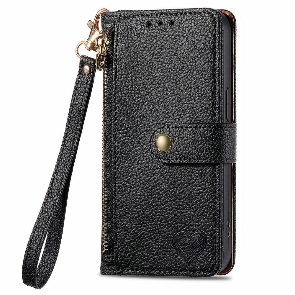 Phone Case For Motorola Moto G17 4G / G17 Power 4G / G15 4G / G15 Power 4G , RFID Blocking Zipper Pocket Leather Wallet Phone Cover with Strap