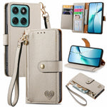 Phone Case For Motorola Moto G17 4G / G17 Power 4G / G15 4G / G15 Power 4G , RFID Blocking Zipper Pocket Leather Wallet Phone Cover with Strap