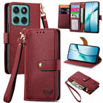 Phone Case For Motorola Moto G17 4G / G17 Power 4G / G15 4G / G15 Power 4G , RFID Blocking Zipper Pocket Leather Wallet Phone Cover with Strap