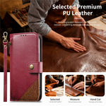 For OnePlus Turbo 6X Pro 5G Case Color Splicing PU Leather Flip Shockproof Phone Cover with Wrist Strap