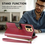 For OnePlus Turbo 6X Pro 5G Case Color Splicing PU Leather Flip Shockproof Phone Cover with Wrist Strap