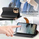 For OnePlus Turbo 6X Pro 5G Case RFID Blocking Zipper Pocket Leather Wallet Phone Cover with Strap