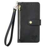 For OnePlus Turbo 6X Pro 5G Case RFID Blocking Zipper Pocket Leather Wallet Phone Cover with Strap