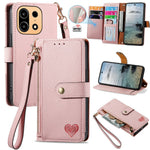 For OnePlus Turbo 6X Pro 5G Case RFID Blocking Zipper Pocket Leather Wallet Phone Cover with Strap