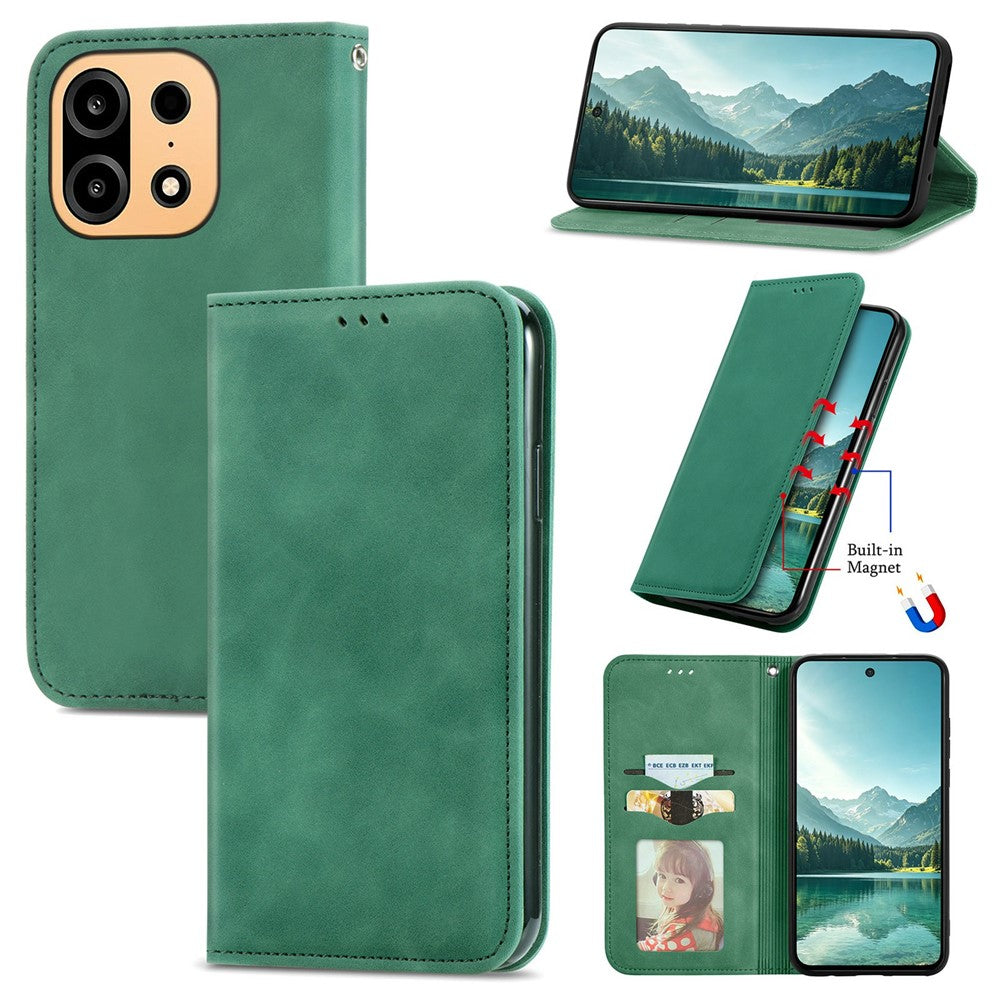 For OnePlus Turbo 6X Pro 5G Leather Case with Card Holder Magnetic Absorption Phone Cover