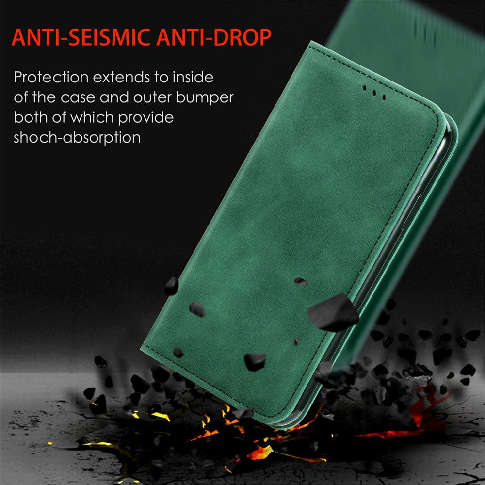 For OnePlus Turbo 6X Pro 5G Leather Case with Card Holder Magnetic Absorption Phone Cover