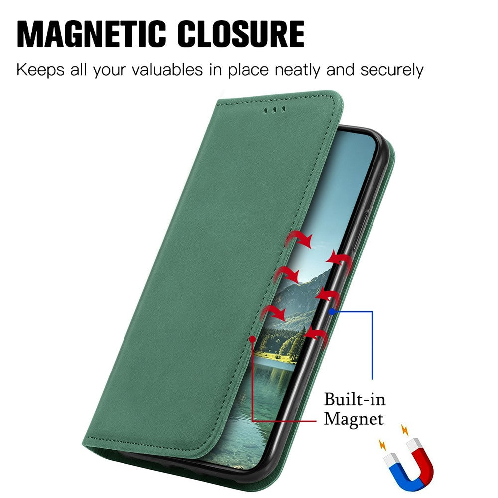 For OnePlus Turbo 6X Pro 5G Leather Case with Card Holder Magnetic Absorption Phone Cover