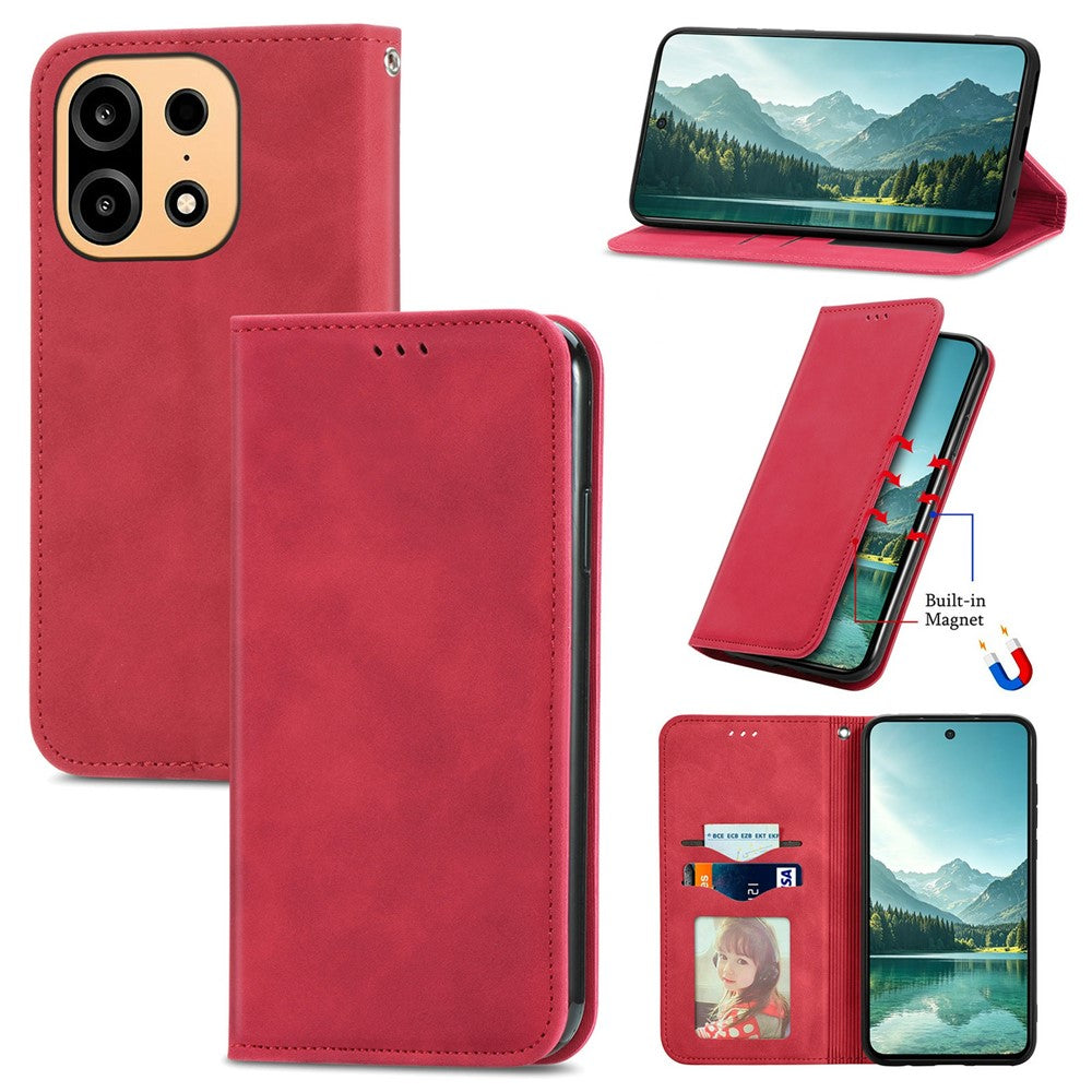 For OnePlus Turbo 6X Pro 5G Leather Case with Card Holder Magnetic Absorption Phone Cover