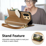 For OnePlus Turbo 6X Pro 5G Stand Case Leaf Shape Magnetic Clasp Leather Phone Cover with Hand Strap