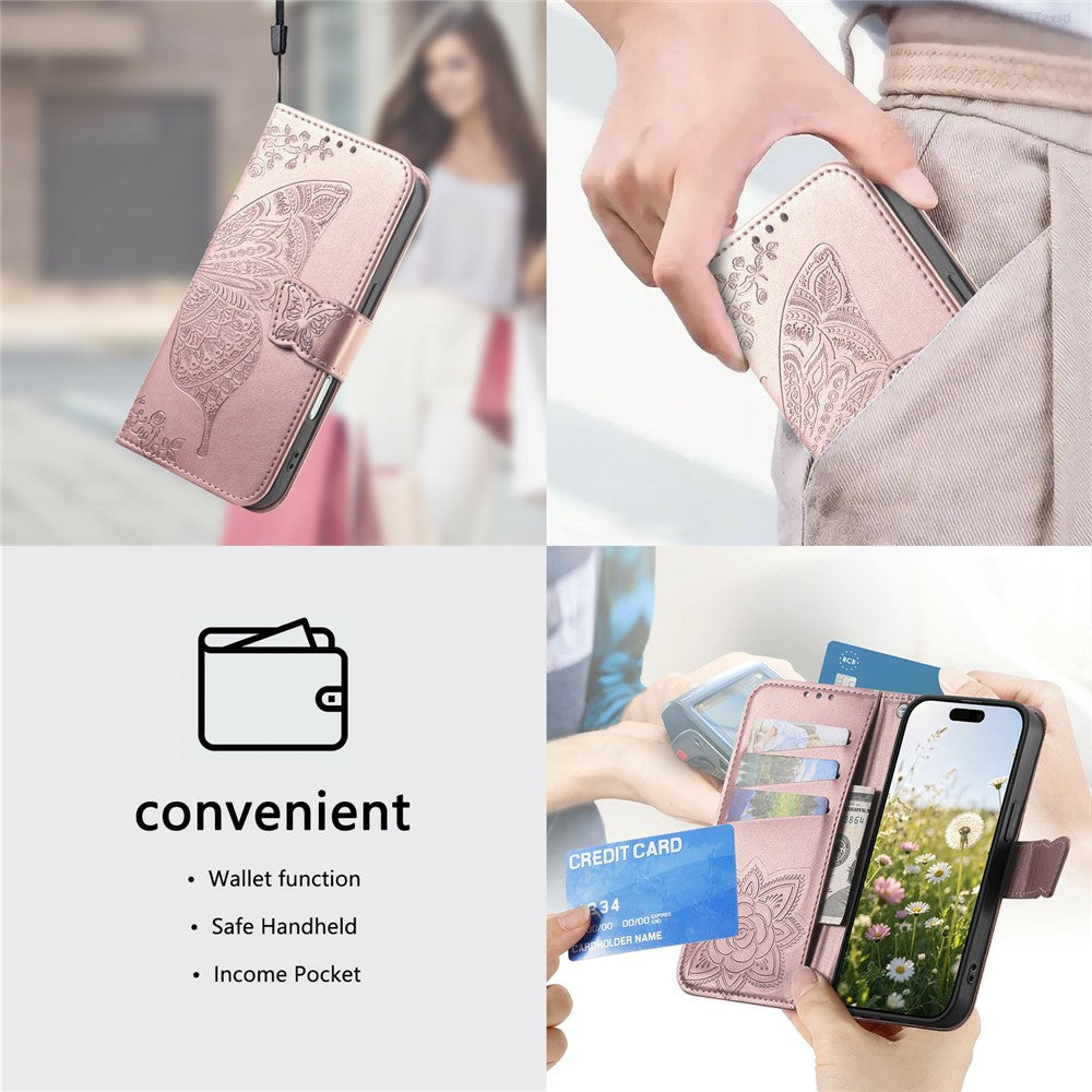 For OnePlus Turbo 6X Pro 5G Case with Strap Butterfly Pattern PU Leather Wallet Phone Cover