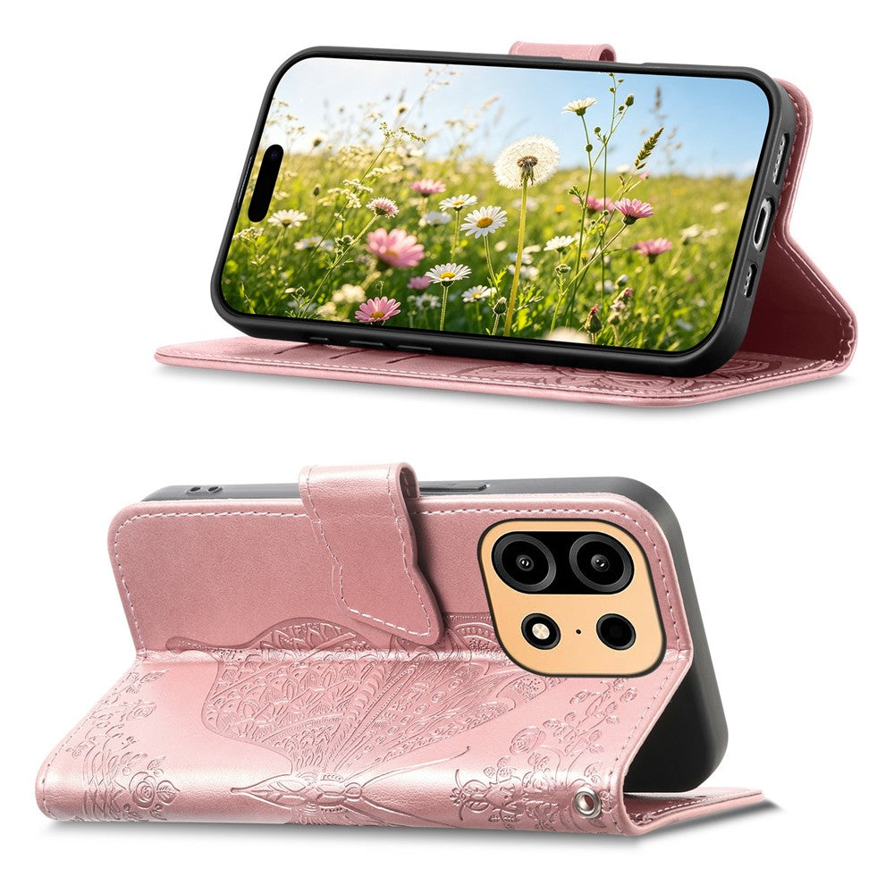 For OnePlus Turbo 6X Pro 5G Case with Strap Butterfly Pattern PU Leather Wallet Phone Cover