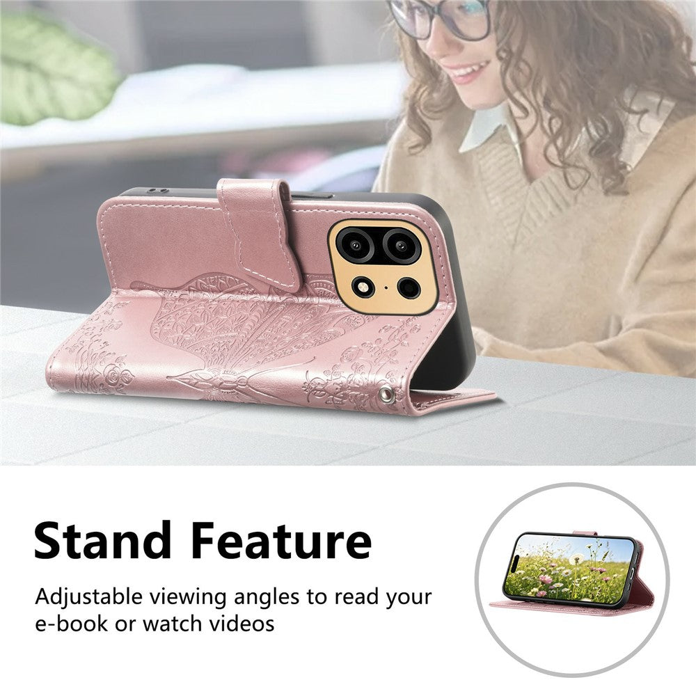 For OnePlus Turbo 6X Pro 5G Case with Strap Butterfly Pattern PU Leather Wallet Phone Cover