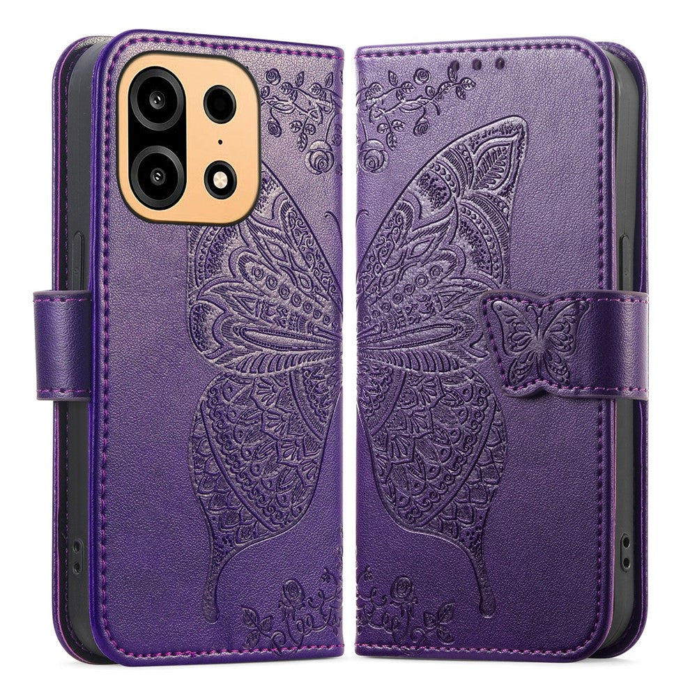 For OnePlus Turbo 6X Pro 5G Case with Strap Butterfly Pattern PU Leather Wallet Phone Cover
