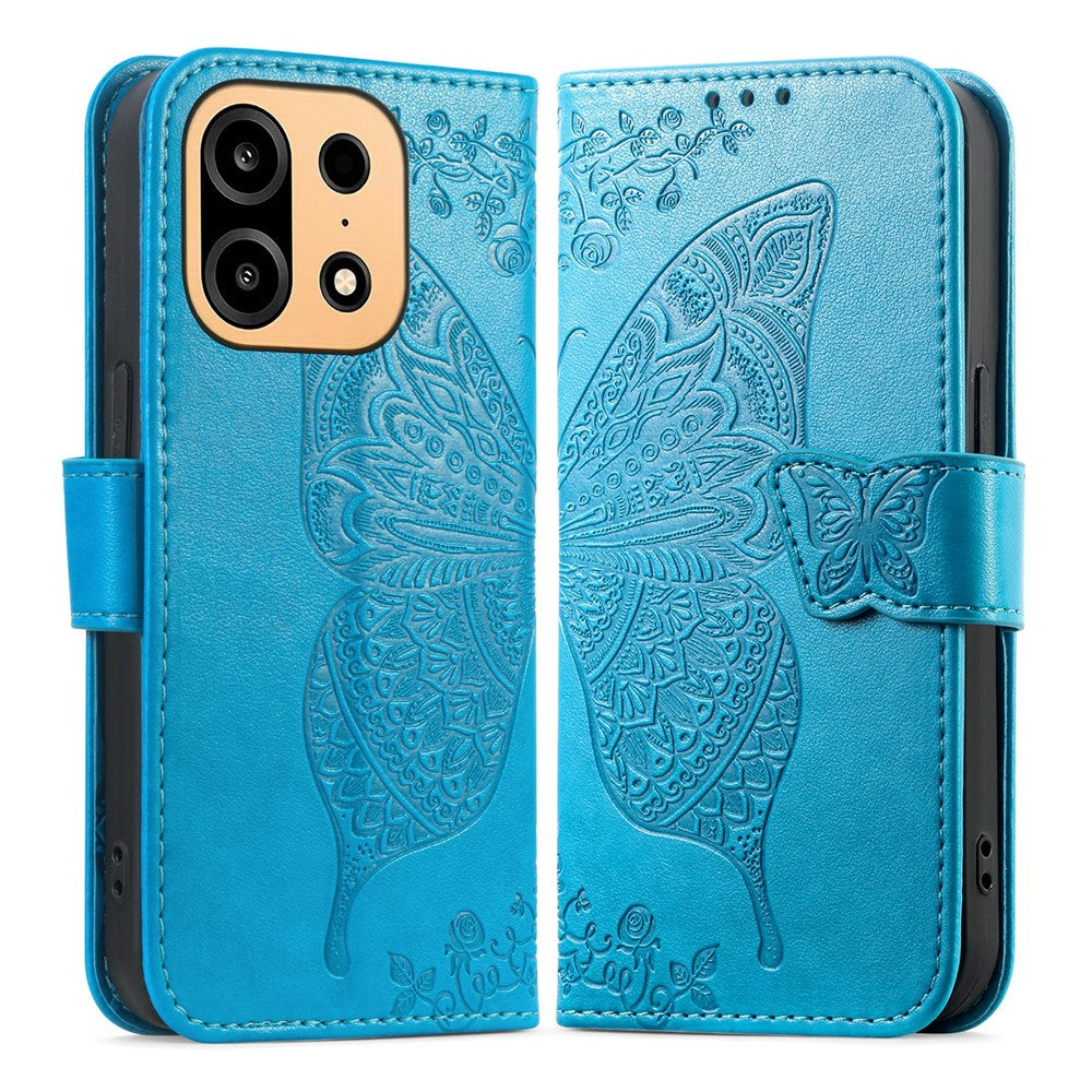 For OnePlus Turbo 6X Pro 5G Case with Strap Butterfly Pattern PU Leather Wallet Phone Cover