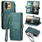 For OnePlus Turbo 6X Pro 5G Case Zipper Wallet Geometry Lines Leather Phone Cover with Strap