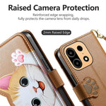 For OnePlus Turbo 6X Pro 5G Leather Case Cartoon Cat Pattern Wallet Stand Phone Cover with Wrist Strap
