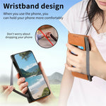Til OnePlus Turbo 6X Pro 5G Etui Pung Tre-farvet Syning Læder Telefoncover med Elastisk Håndrem