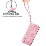 For OnePlus Turbo 6X Pro 5G Zipper Wallet Case with Strap Flower Imprint PU Leather Phone Cover