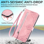For OnePlus Turbo 6X Pro 5G Zipper Wallet Case with Strap Flower Imprint PU Leather Phone Cover