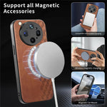 For Oppo Find X9 Ultra 5G Magnetic Phone Case with Grid Pattern Protective PU Leather + PC Cover