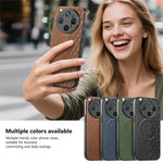For Oppo Find X9 Ultra 5G Magnetic Phone Case with Grid Pattern Protective PU Leather + PC Cover