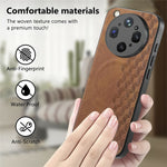 For Oppo Find X9 Ultra 5G Magnetic Phone Case with Grid Pattern Protective PU Leather + PC Cover