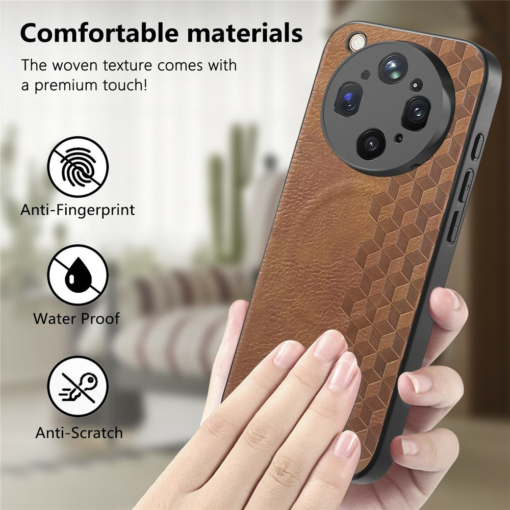 For Oppo Find X9 Ultra 5G Magnetic Phone Case with Grid Pattern Protective PU Leather + PC Cover