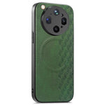 For Oppo Find X9 Ultra 5G Magnetic Phone Case with Grid Pattern Protective PU Leather + PC Cover