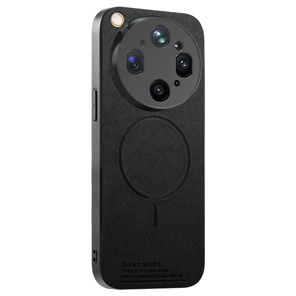 For Oppo Find X9 Ultra 5G Magnetic Case Cloth Texture PC + TPU + PU Leather Anti-Scratch Phone Cover